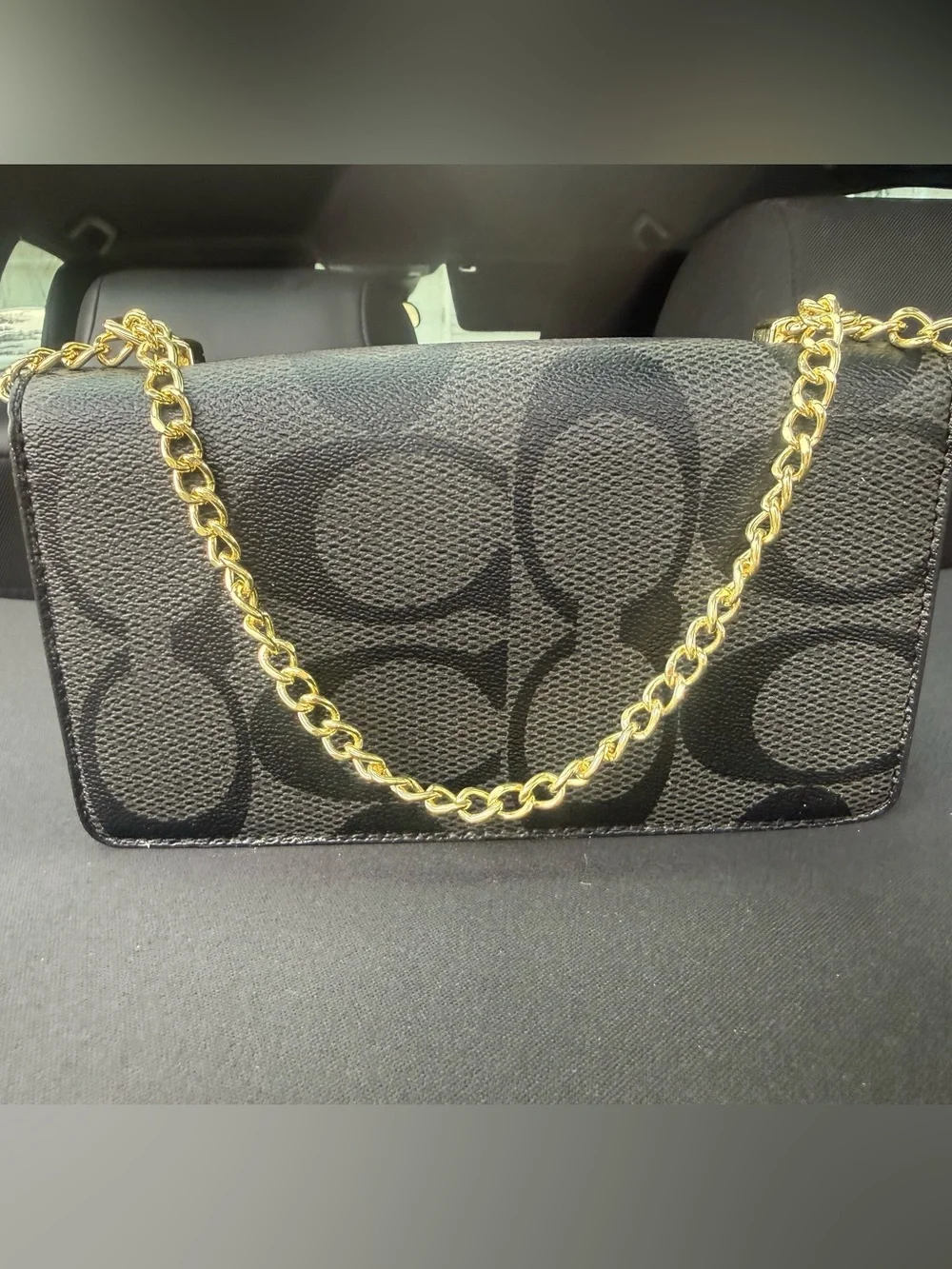 Coach Black Signature Colorblock Envelope Crossbody with Gold Hardware